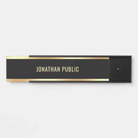 トレンディーグラマーブモダンラック&金ゴールドデザイン サインプレート (正面)