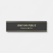 トレンディーグラマーモダンブラックおよび金ゴールドテンプレート サインプレート (正面)