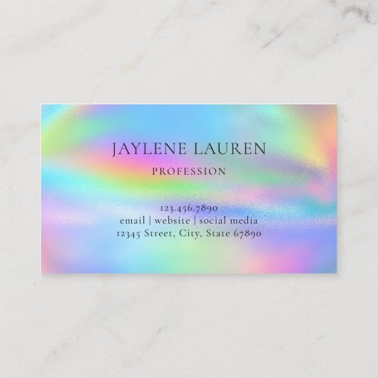 トレンディーグラムクラウンホログラフィフェイクックレインボー 名刺 (裏面)