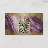 トレンディーグラムシックパープルアガテマーブル金ゴールドグリッター 名刺 (裏面)