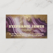 トレンディーグラムシックパープルアガテマーブル金ゴールドグリッター 名刺 (正面)