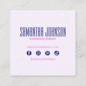 トレンディーグラム抽象芸術エレガントパープルディスカウントカード 割引カード (裏面)