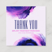 トレンディーグラム抽象芸術エレガントパープルディスカウントカード 割引カード (正面)