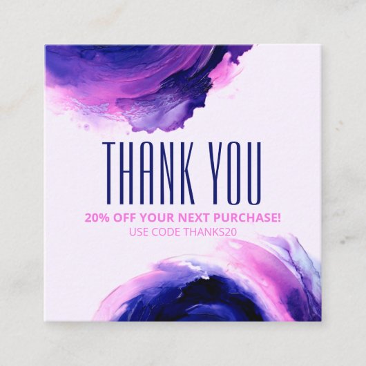 トレンディーグラム抽象芸術エレガントパープルディスカウントカード 割引カード (正面)