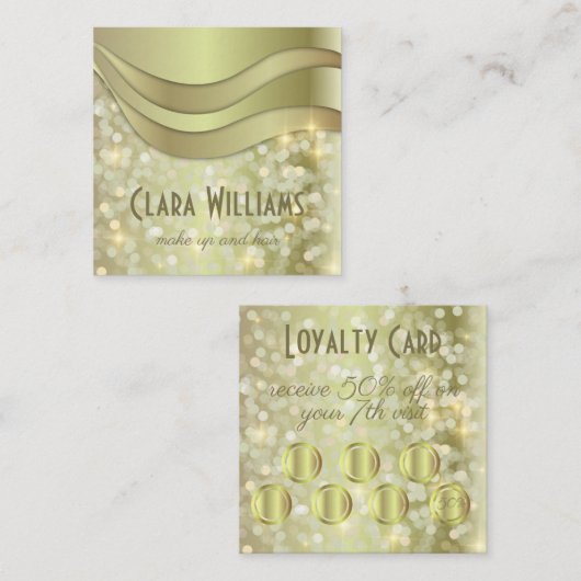 トレンディーグラム金ゴールドきらめくシャイニーメイクアップ&ヘア ロイヤリティカード (正面/裏面)
