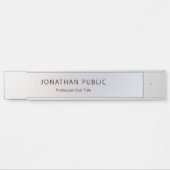 トレンディーグラモールシルバールックエレガントモダンテンプレート サインプレート (正面)