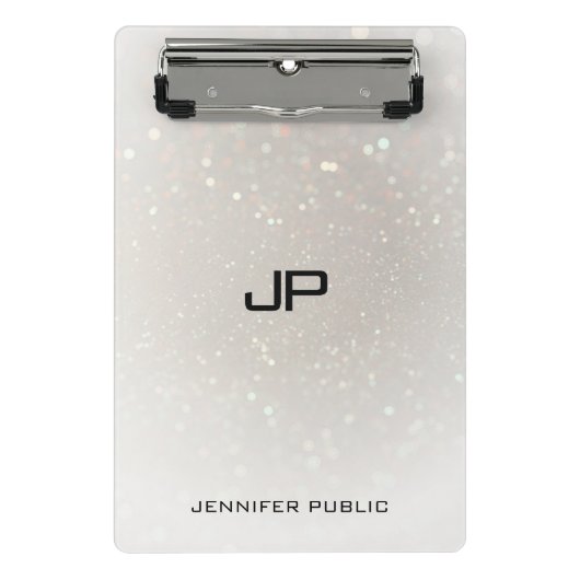 トレンディーグラモールモノグラムエレガントテンプレート ミニクリップボード (正面)