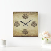 トレンディーグランジアイリッシュラッキーシャムロック スクエア壁時計 (ホーム)