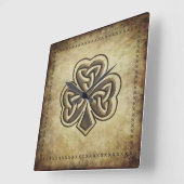 トレンディーグランジアイリッシュラッキーシャムロック スクエア壁時計 (傾斜)