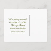 トレンディーグランジ日付はがきを保存、緑 案内ポストカード (裏面)