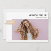 トレンディーグラード発表フォトカード – フェイク金ゴールド 招待状 (正面)