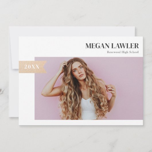 トレンディーグラード発表フォトカード – フェイク金ゴールド 招待状 (正面)