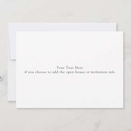 トレンディーグラード発表フォトカード – フェイク金ゴールド 招待状 (裏面)