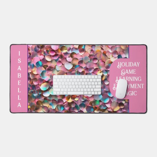 トレンディーグリッターオペルホログラフィックコレクション デスクマット (キーボード&マウス)