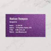 トレンディーグリッターカスタムメイクアップアーティスト 名刺 (裏面)