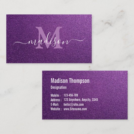 トレンディーグリッターカスタムメイクアップアーティスト 名刺 (正面/裏面)