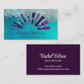 トレンディーグリッタースパークル美容師サロンツール 名刺 (正面/裏面)