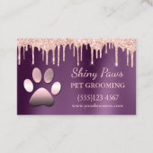 トレンディーグリッタードリップドッグポーペットグルーミングサービス 名刺 (正面)