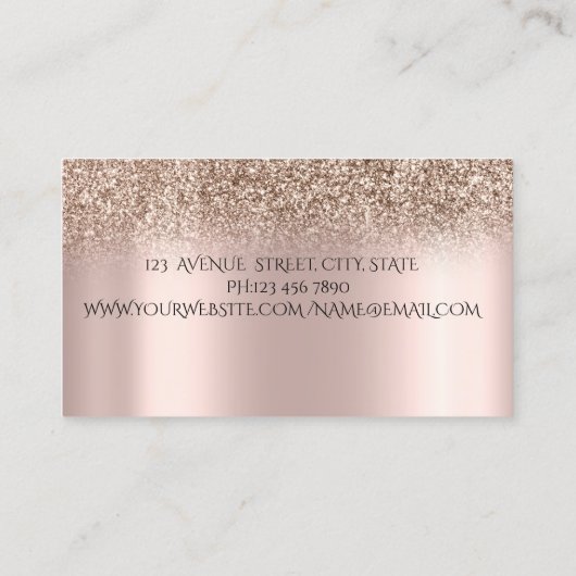 トレンディーグリッターバラ金ゴールドインスタグラムドット 名刺 (裏面)