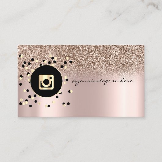トレンディーグリッターバラ金ゴールドインスタグラムドット 名刺 (正面)