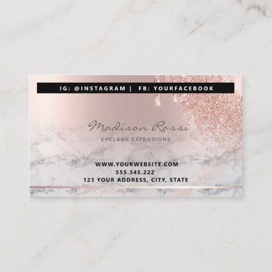 トレンディーグリッターバラ金ゴールドドリップスラッシュマーブル 名刺 (裏面)