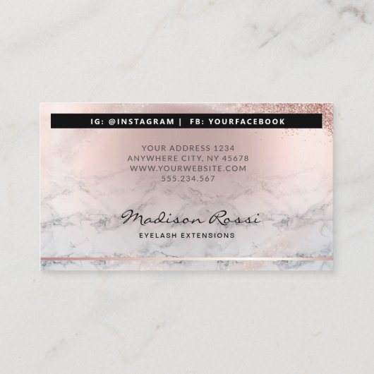 トレンディーグリッターバラ金ゴールドドリップスラッシュマーブル 名刺 (裏面)