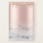 トレンディーグリッターバラ金ゴールドドリップス大理石スクリプト プランナー手帳 (裏面)