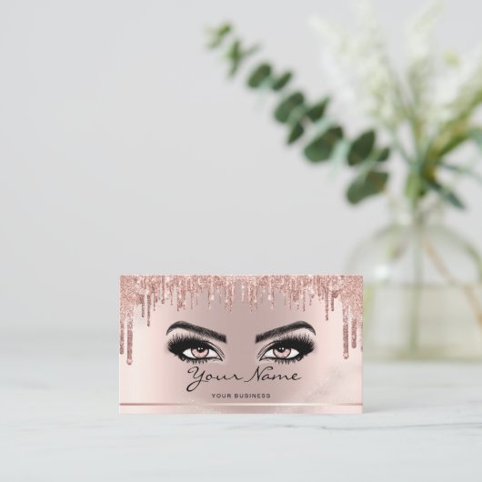トレンディーグリッターバラ金ゴールドdrips Lashesスクリプト 名刺 (スタンド正面)