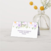 トレンディーグリッターパープルフローラスウィート16パーティー プレイスカード (裏面)