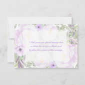 トレンディーグリッターパープルフローラ甘い16サンキュー サンキューカード (裏面)
