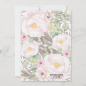 トレンディーグリッターピンクフローラスウィート16パーティー 招待状 (裏面)