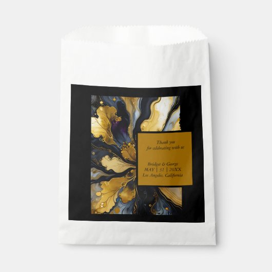 トレンディーグリッターブラック金ゴールド結婚ズ フェイバーバッグ (正面)