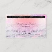 トレンディーグリッターホログラフィックドリップスブラッシュ大理石 名刺 (裏面)