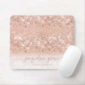 トレンディーグリッター赤面ピンクローズ金ゴールドメイクアップヘア マウスパッド (マウス)