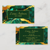 トレンディーグリーンイエロー金ゴールドフェイク大理石 名刺 (正面/裏面)