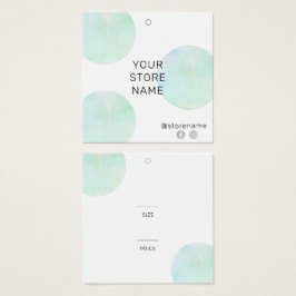 トレンディーグリーンウォーターカラースクエアブティックプライスラベル