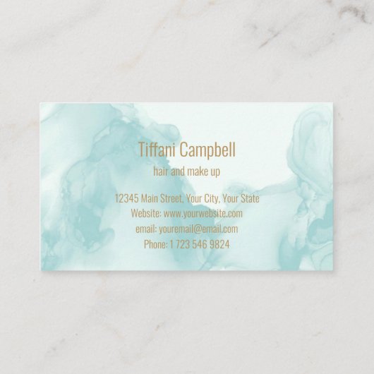 トレンディーグリーンウォーター色名刺 名刺 (裏面)