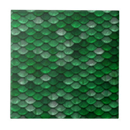 トレンディーグリーンスケールパターン タイル