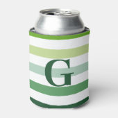 トレンディーグリーンストライプとモノグラム 缶クーラー (缶正面)