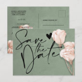 トレンディーグリーンセーブ・ザ・デート案内はがき 案内ポストカード (正面/裏面)
