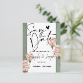 トレンディーグリーンセーブ・ザ・デート案内はがき 案内ポストカード (スタンド正面)