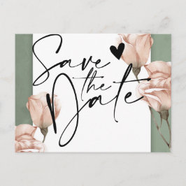 トレンディーグリーンセーブ・ザ・デート案内はがき 案内ポストカード