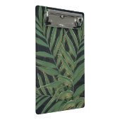 トレンディーグリーンパーム葉金ゴールドストロークグレーデザイン ミニクリップボード (アングル)