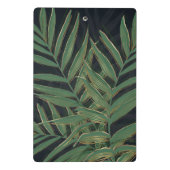 トレンディーグリーンパーム葉金ゴールドストロークグレーデザイン ミニクリップボード (裏面)