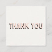 トレンディーグリーンピンクありがとうメディア挿入 スクエア名刺 (正面)