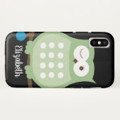トレンディーグリーンフクロウと名前の携帯電話ケース Case-Mate iPhoneケース (裏面(横))