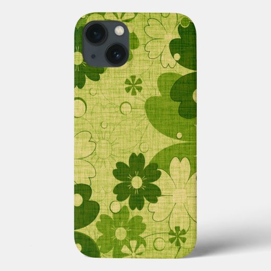 トレンディーグリーンフラワーヴィンテージ Case-Mate iPhoneケース (裏面)