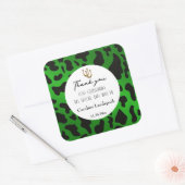 トレンディーグリーンブラックカウスポットありがとう スクエアシール (封筒)