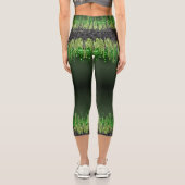 トレンディーグリーンブラックグラムドリップハロウィーンテーマ カプリレギンス (裏面)