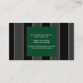 トレンディーグリーンブラックグレーストライプの名刺 名刺 (裏面)